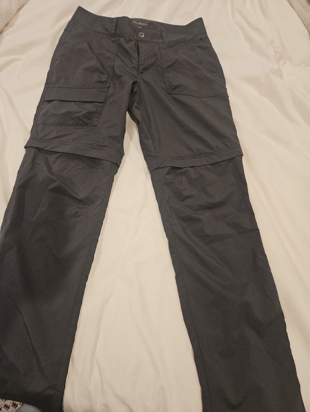 Columbia Womens 10 Long Omni-Shield Convertible Hiking Pants Gray Zip Off